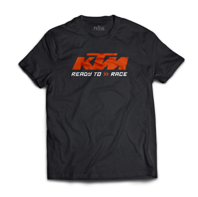 Prink Regular Fit T-Shirt Black | KTM Printed Tshirt | Printed Tees | Black Tshirts for Men | Tshirts for Bikers | (XL) - Image 1
