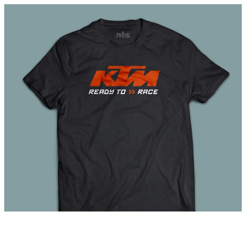Prink Regular Fit T-Shirt Black | KTM Printed Tshirt | Printed Tees | Black Tshirts for Men | Tshirts for Bikers | (XL) - Image 2