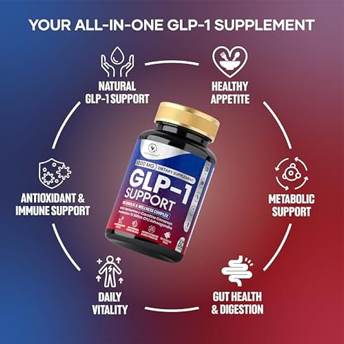 24-in-1 GLP-1 Supplement 1000 mg with Berberine, L-Carnitine, Ashwagandha | Metabolism Support for Satiety & Craving Control | Probiotics 10 Billion CFU for Gut Health & Healthy Energy – 60 Capsules - Image 3