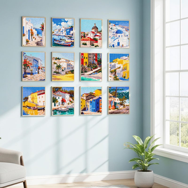 Caydo 12 Pack Sea Breeze Themed Diamond Painting Kits for Adults Full Drill 5D DIY Paint Gem Art A Relaxing Craft for Home Wall Decor(6x6inch) - Image 3