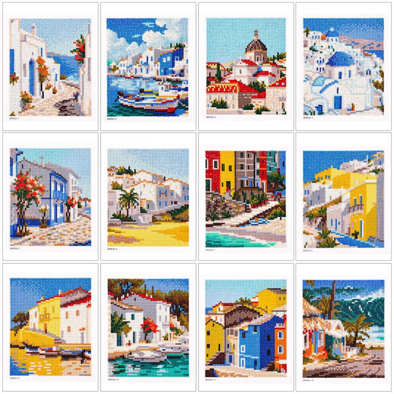 Caydo 12 Pack Sea Breeze Themed Diamond Painting Kits for Adults Full Drill 5D DIY Paint Gem Art A Relaxing Craft for Home Wall Decor(6x6inch) - Image 1