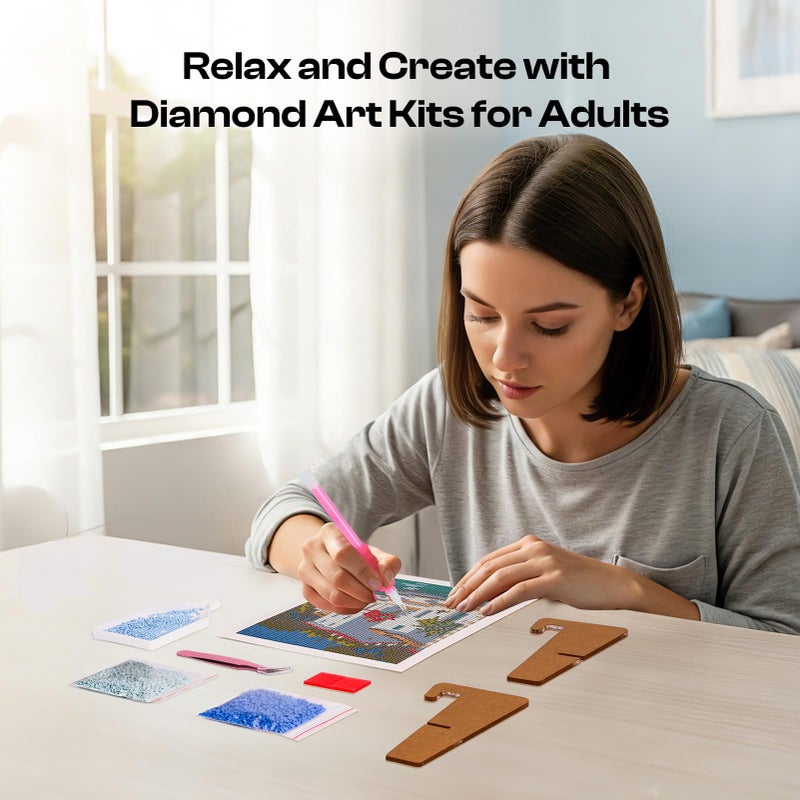 Caydo 12 Pack Sea Breeze Themed Diamond Painting Kits for Adults Full Drill 5D DIY Paint Gem Art A Relaxing Craft for Home Wall Decor(6x6inch) - Image 5