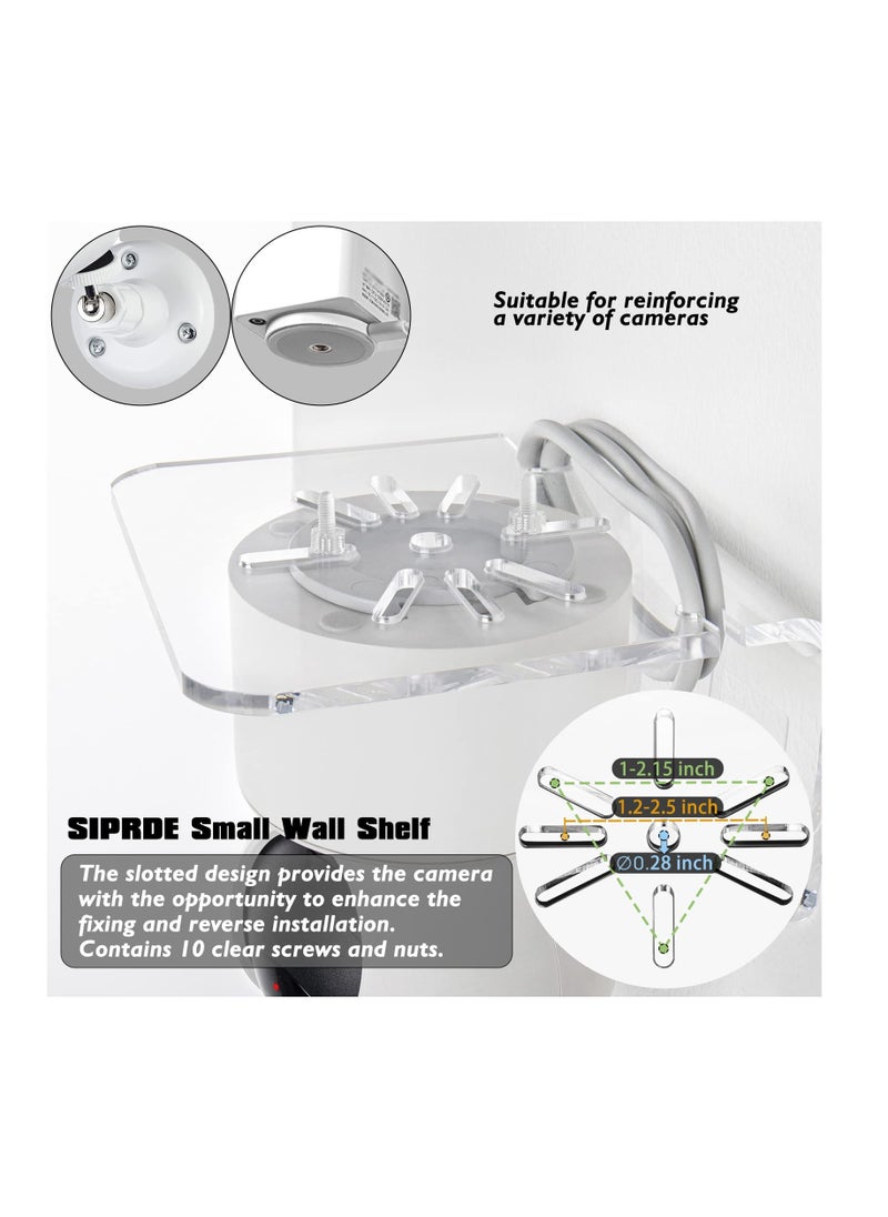 Anmi Acrylic Small Wall Shelf Set of 3 for Security Cameras, Speakers, Baby Monitors, Universal Adhesive Shelf Easy to Install No Drill, with Cable Clips (Clear)  - Image 4