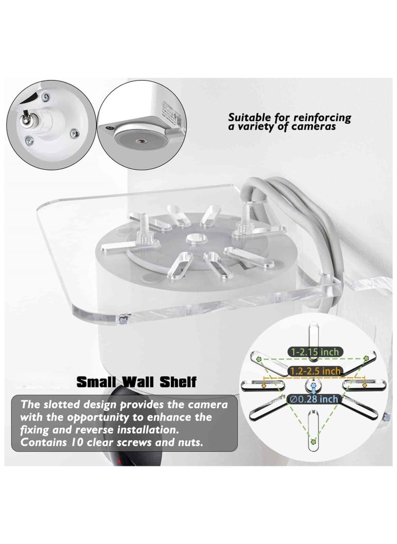 Anmi Clear Acrylic Wall Shelf 3 Pack for Smart Cameras, Baby & Pet Cameras, Small Floating Shelf for Plants, Speaker, Dog Camera  - Image 5