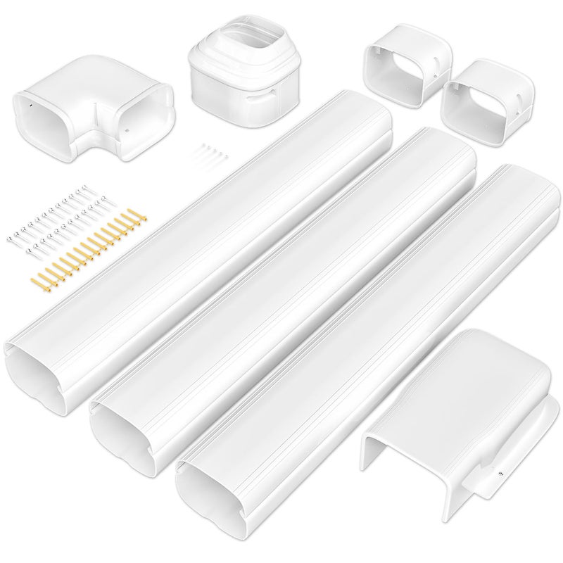 Cestluck 3 11 Ft Mini Split Line Set Cover PVC  PP Line Cover Set Universal for Mini Split AC  Central AC