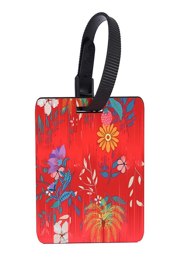 PentaDeco Red Floral Wooden Luggage Tag | 3x3 Inch High-Definition Print Bag Charm | Vibrant Travel Accessory for Luggage & Backpacks - Image 4