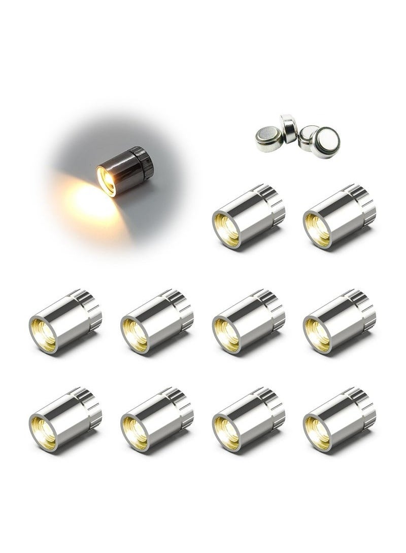 10 Pack Wireless Mini LED Spotlights - Battery Operated Warm White Wireless Miniature Lights for Art, Jewelry Display, Closets  DIY Projects (Warm White) - Image 1