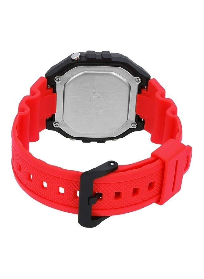 CASIO W-218H-4BVDF Men's Youth Digital Watch, 43mm, Black Red - Image 2