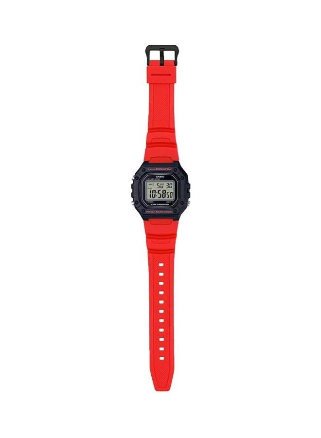 CASIO W-218H-4BVDF Men's Youth Digital Watch, 43mm, Black Red - Image 3