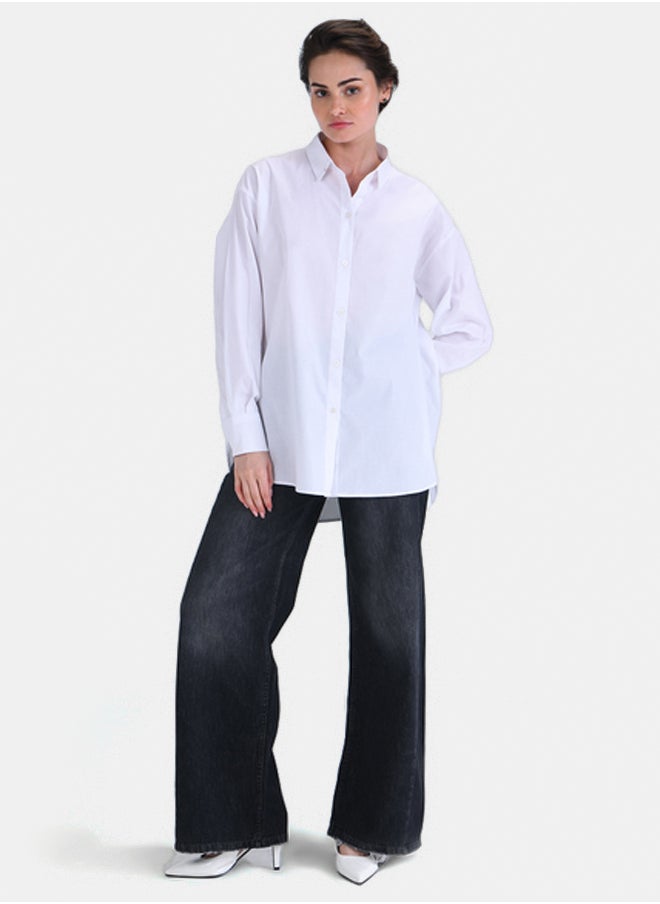 White Basic Button Down Shirt