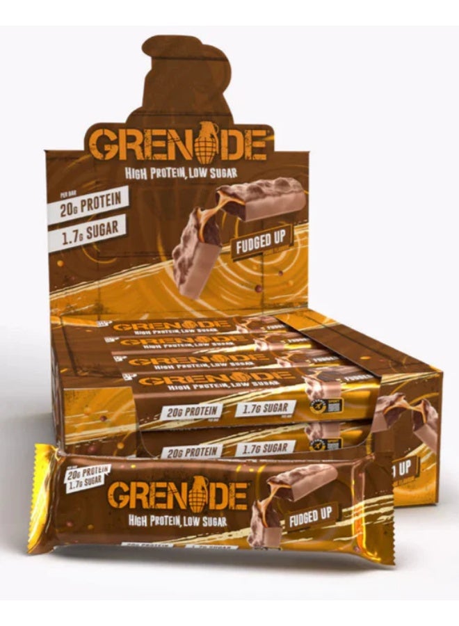 Grenade High Protein Low Sugar Bar Fudged Up 60g Pack of 12 - Image 1