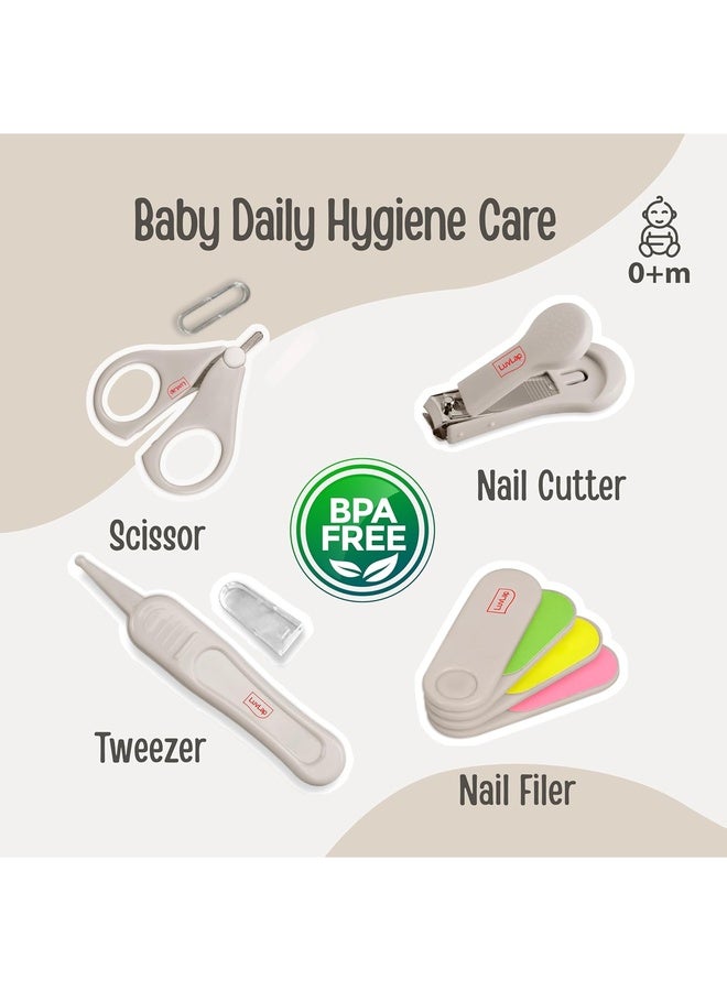 Luvlap Baby 4in1 Nail Grooming Set, Scissor, Clipper, Tweezer & Filer, Baby Grooming Kit, Baby Nail Scissor, Grooming Kit for New Born Baby, Baby Nail Cutter, New Born Grooming Kit, 4pcs, White, 0m+ - Image 2
