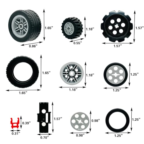 Miutrue Technical Parts Car Gears Wheels Treads Chain Links Building Blocks Accessories Pieces kit Construction Toys for Kids 6yrs+ Compatible with Major Brands - Image 3