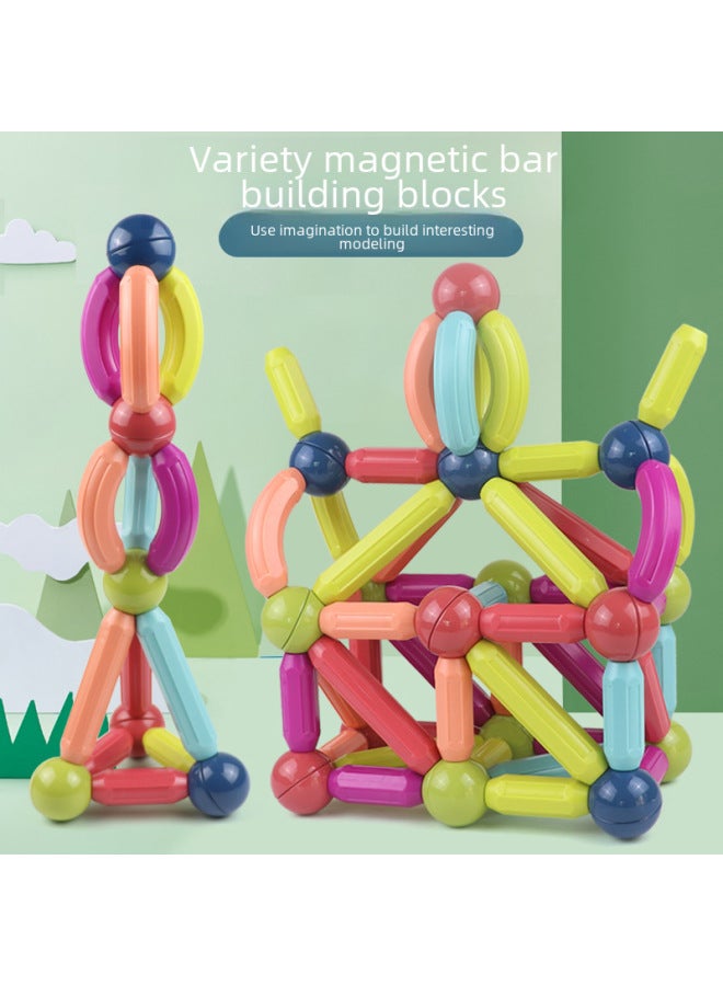 Multifunctional Magnetic Rods Children's Building Blocks Assembly Educational Baby Early Education Magnets For Boys Girls-Color:36 Suit 【pattern Ball】 Storage Box-Specifications:25-36-42-64 - Image 4
