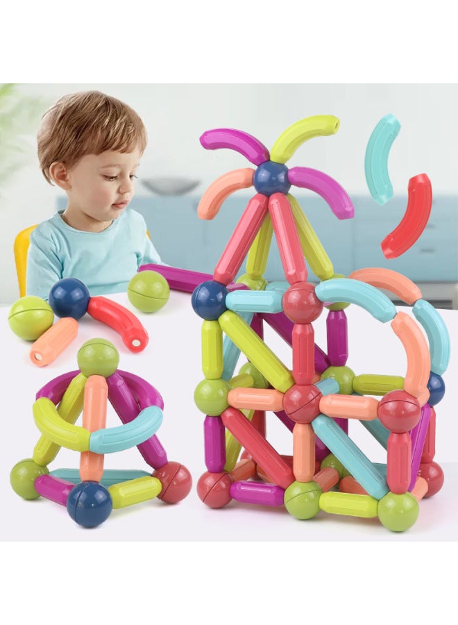 Multifunctional Magnetic Rods Children's Building Blocks Assembly Educational Baby Early Education Magnets For Boys Girls-Color:36 Suit 【pattern Ball】 Storage Box-Specifications:25-36-42-64 - Image 5