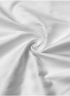 Raymond Raymond Home King Flat Sheet Bedsheet 300 Thread Count Luxurious Mercerized 100% Cotton Bedding Solid Pre Shrunk Sateen Stripe Finish Bed Linen with 2 Pillow Case - (274 * 274 CM)-White  - Image 5