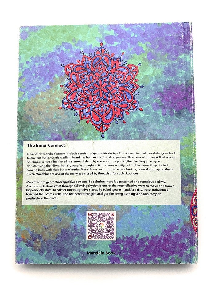 A5 Handmade Mandala Notebook 200 Lined Pages Teal Blue - Image 2