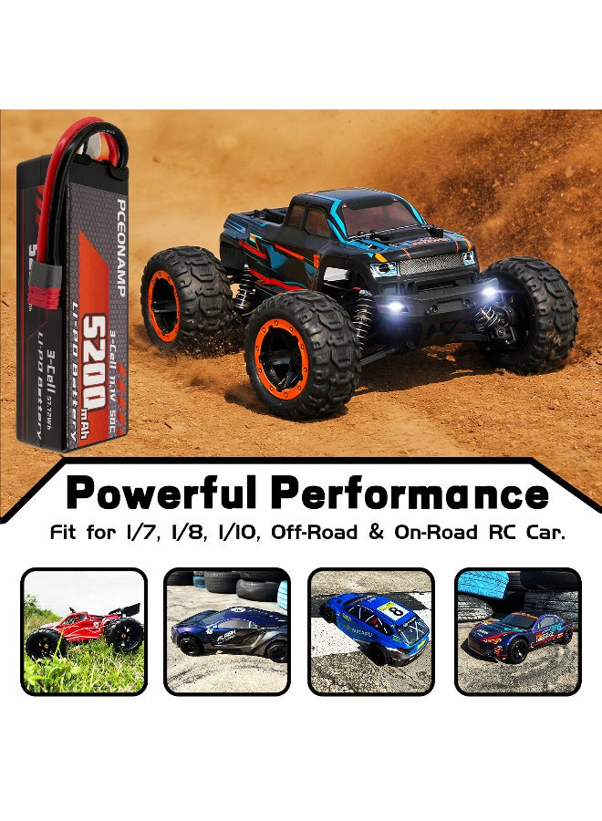 بيسيونأمب 3S ليبو بطارية 11.1V 50C 5200mAh مع T بوج عالية القدرة RC السيارات بطارية مناسبة لشاحنات سيارات RC 1/8 1/10 مركبات RC - Image 5