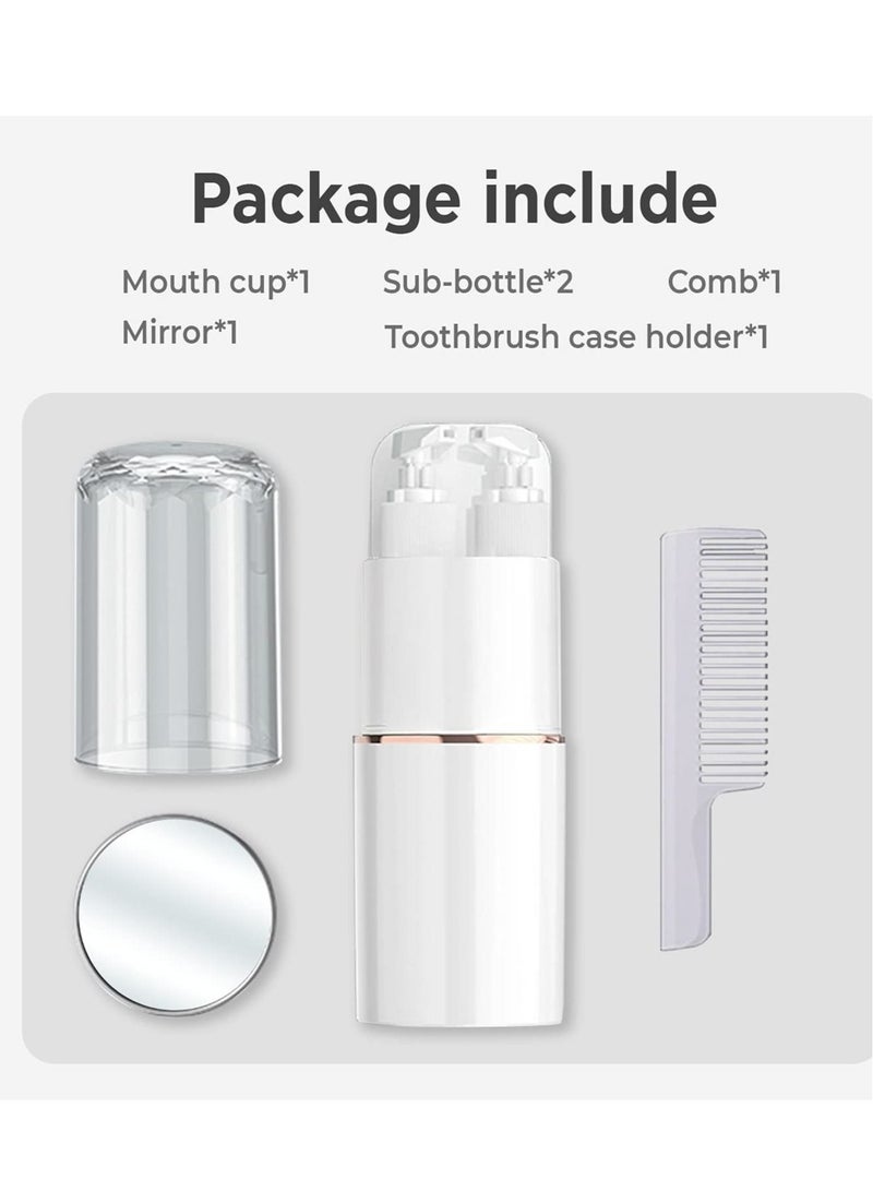 كابتن تيك 5 in 1 Travel Toothbrush Case with Lid Portable Travel Toothbrush Holder Toiletry Cup Travel Camping School Toothbrush Travel Container Travel Wash Set - Image 4