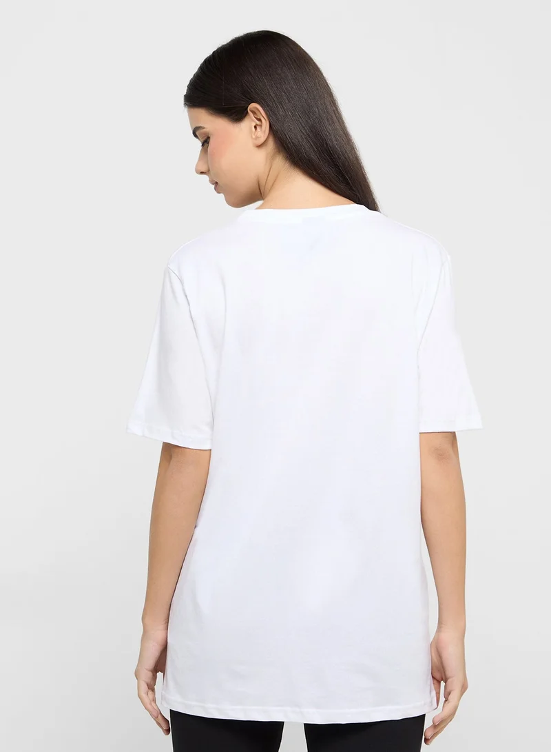 جينجر بيسيكس تيشيرت أوفر سايز بياقة دائرية