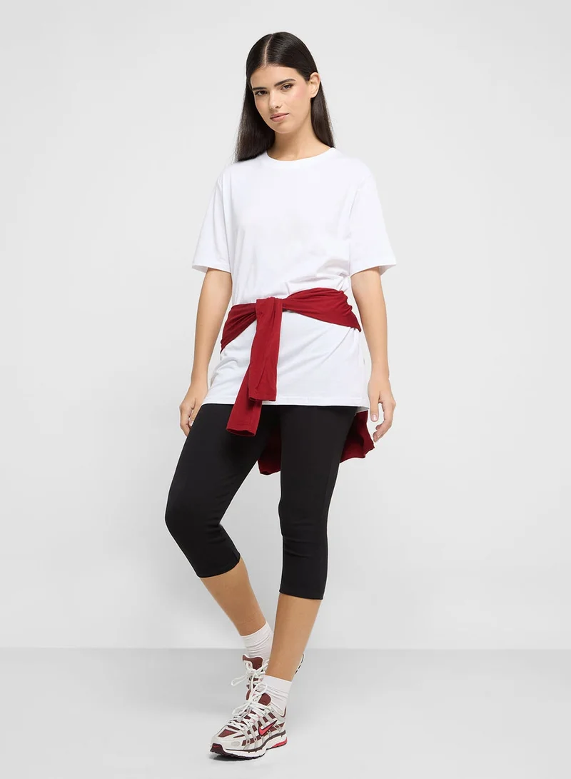 جينجر بيسيكس تيشيرت أوفر سايز بياقة دائرية