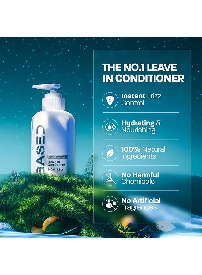 BASED BODYWORKS Leave-In Conditioner, Instant Frizz Control, Hydrates & Nourishes Hair, Premium Leave-In Conditioner For Men, Healthy Frizz-Free Hair In Minutes (6.8oz Pack of 1)