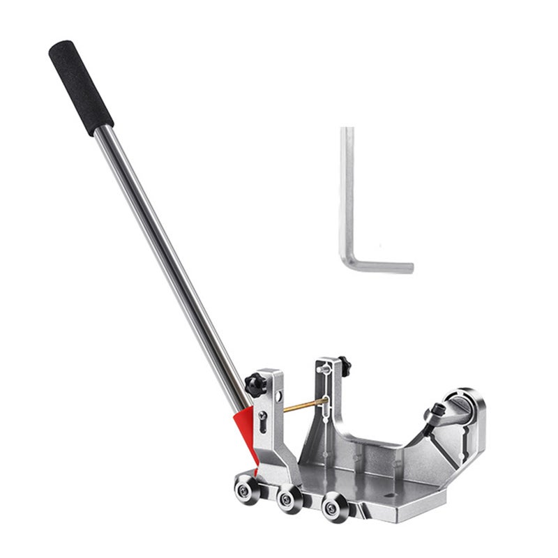 Tile Seam Cleaning Tool: Silver Stainless Steel Adjustable Compact Lightweight Angle Grinder Retrofit Tool - Easy Operation One-hand Push Rod Design for Home Renovation Floor Tile Cleaning - Image 1