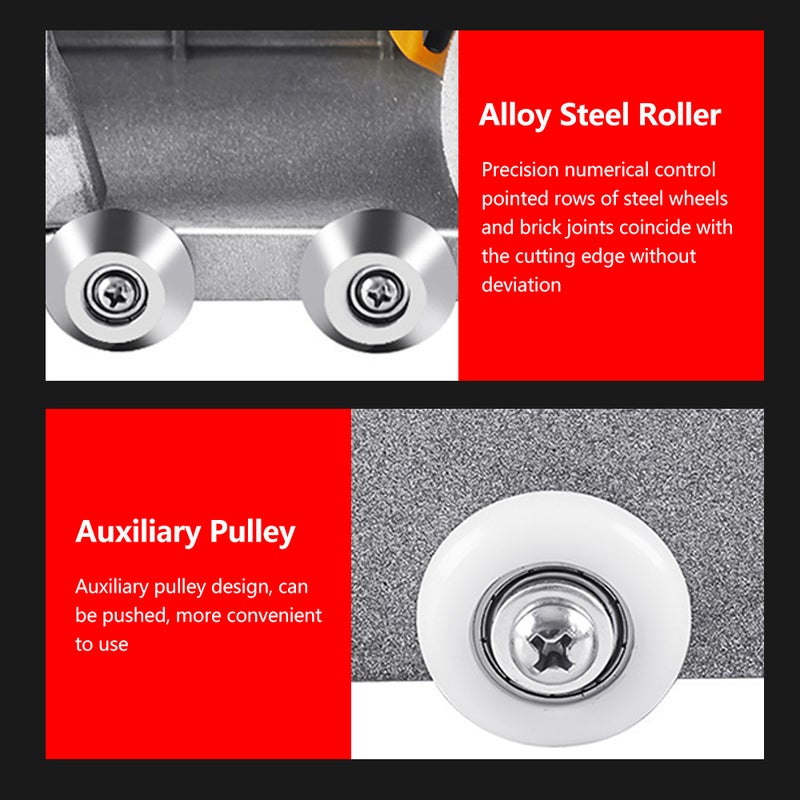 Tile Seam Cleaning Tool: Silver Stainless Steel Adjustable Compact Lightweight Angle Grinder Retrofit Tool - Easy Operation One-hand Push Rod Design for Home Renovation Floor Tile Cleaning - Image 3