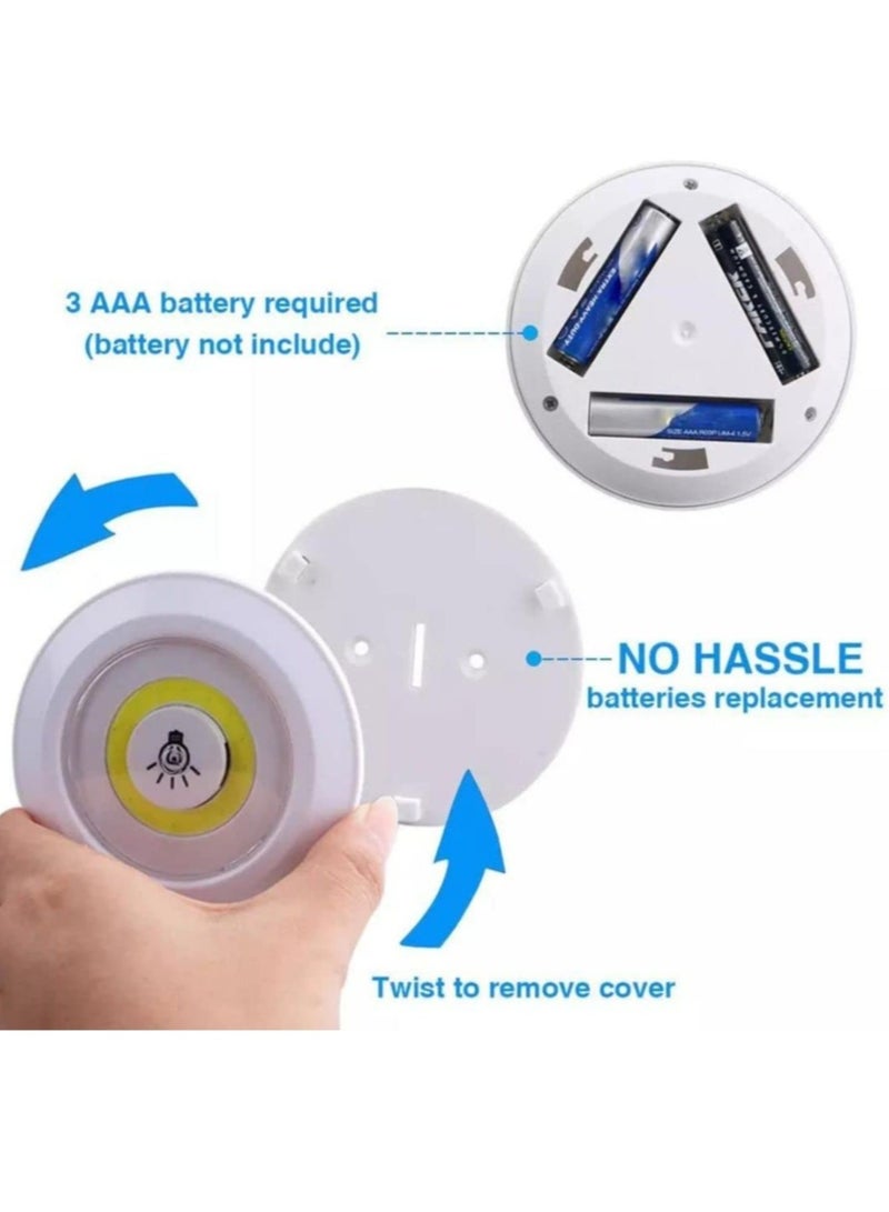 3-Piece Wireless Remote Controlled Under Cabinet LED Lights White 10x10x9centimeter - Image 2