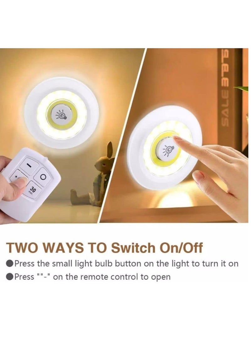 3-Piece Wireless Remote Controlled Under Cabinet LED Lights White 10x10x9centimeter - Image 3