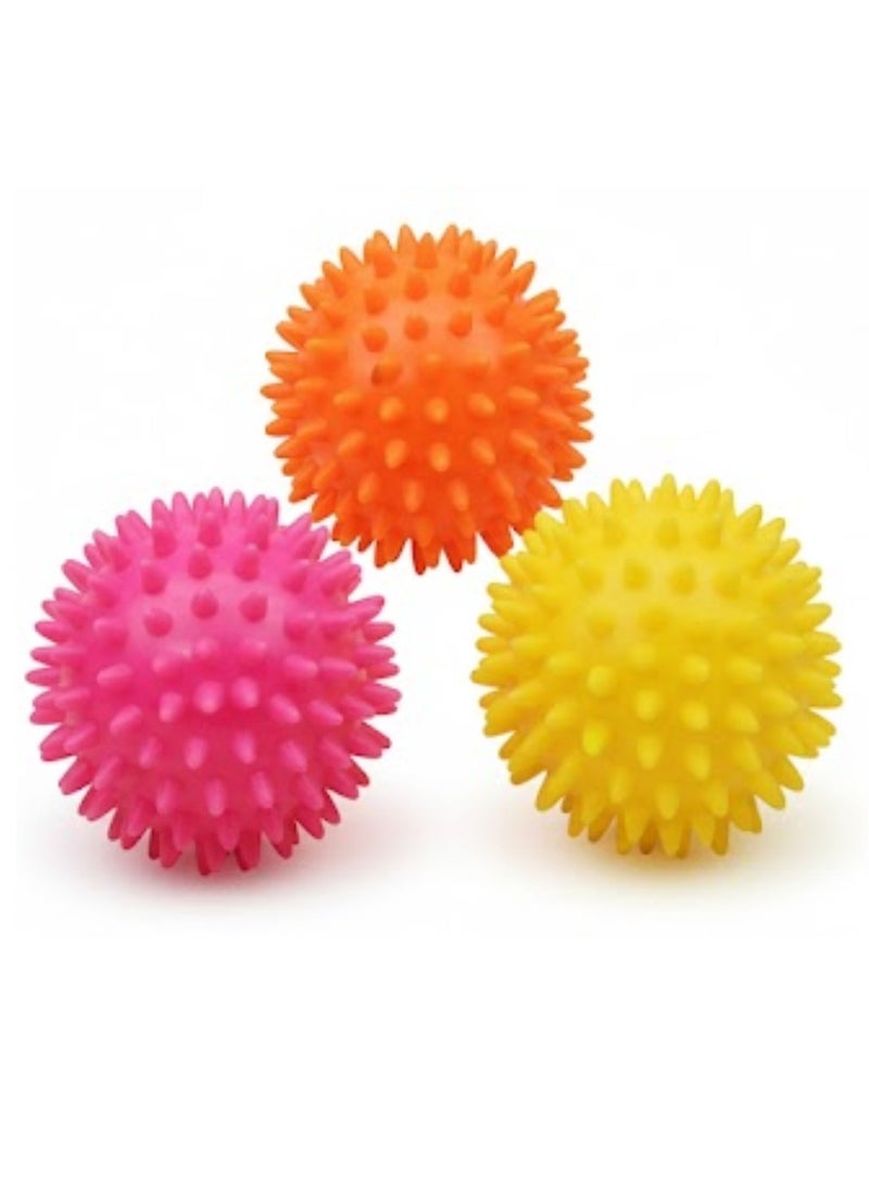 ريت كير مجموعة كرات التدليك من 3 قطع - كرات دوارة مدببة لاستعادة العضلات واليوغا وتدليك الأنسجة العميقة والقدمين - RiteCare BuenAonda - Image 1