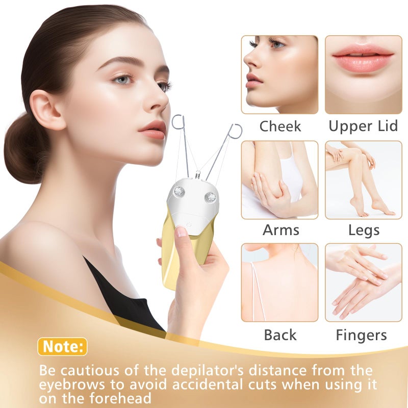 WAYCOM Facial Hair Remover Threading Hair Removal for Women Automatic Threader Machine Epilator for Fine Hairs on Face, Chin, Upper Lip, Arms Birthday Mother's Day Present - Image 4