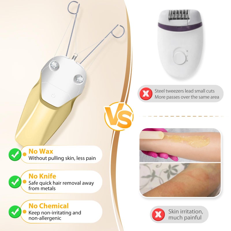 WAYCOM Facial Hair Remover Threading Hair Removal for Women Automatic Threader Machine Epilator for Fine Hairs on Face, Chin, Upper Lip, Arms Birthday Mother's Day Present - Image 5