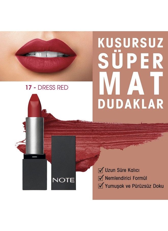 Note - Mattever Lipstick 17 Dress Red 4 G - Image 1