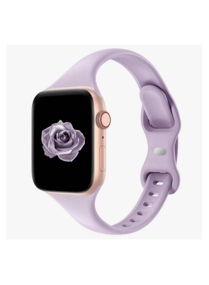 Bands Compatible with Apple Watch Ultra 49mm 45mm 44mm 42mm 41mm 40mm, Replacement Soft Silicone Strap for iWatch Ultra/Ultra 2 Series SE SE2 9 8 7 6 5 4 3 2 1 – Lite Purple - Image 1