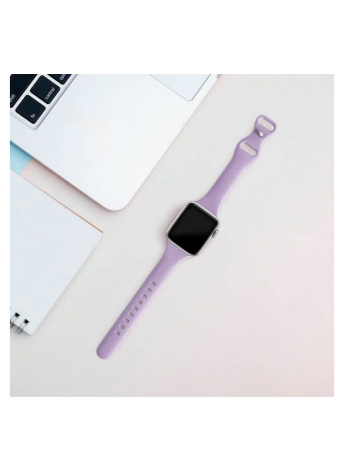 Bands Compatible with Apple Watch Ultra 49mm 45mm 44mm 42mm 41mm 40mm, Replacement Soft Silicone Strap for iWatch Ultra/Ultra 2 Series SE SE2 9 8 7 6 5 4 3 2 1 – Lite Purple - Image 2