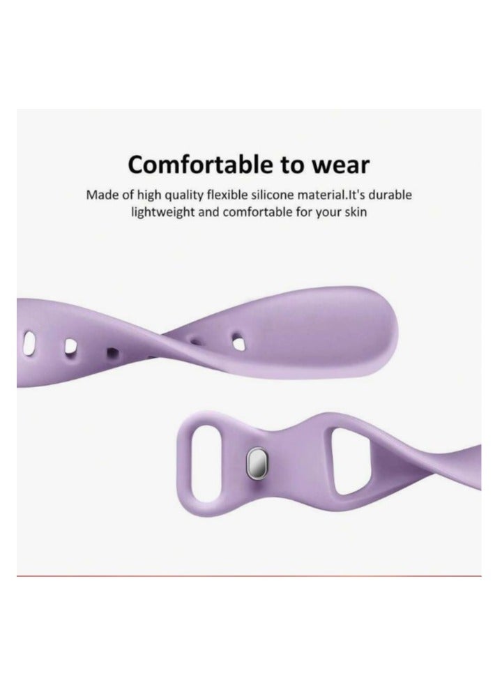 Bands Compatible with Apple Watch Ultra 49mm 45mm 44mm 42mm 41mm 40mm, Replacement Soft Silicone Strap for iWatch Ultra/Ultra 2 Series SE SE2 9 8 7 6 5 4 3 2 1 – Lite Purple - Image 3