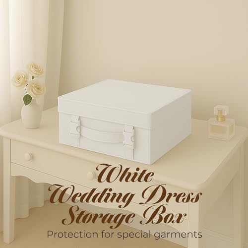 HANGERWORLD Wedding Dress Storage Box Bridal Gown Preservation Kit including 10 sheets of Archival Acid Free Tissue Paper (Small, White) - Image 2