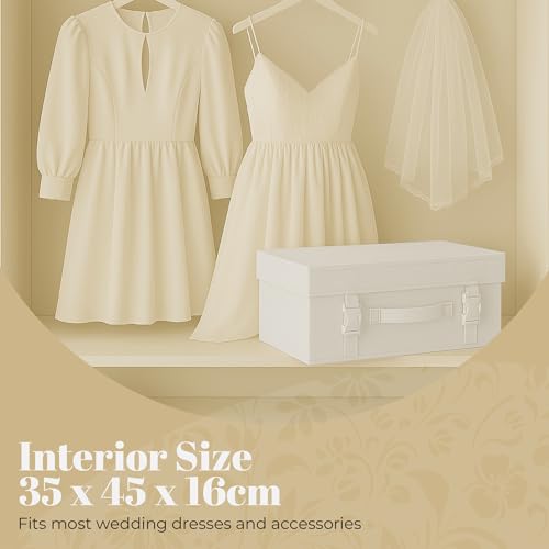 HANGERWORLD Wedding Dress Storage Box Bridal Gown Preservation Kit including 10 sheets of Archival Acid Free Tissue Paper (Small, White) - Image 3
