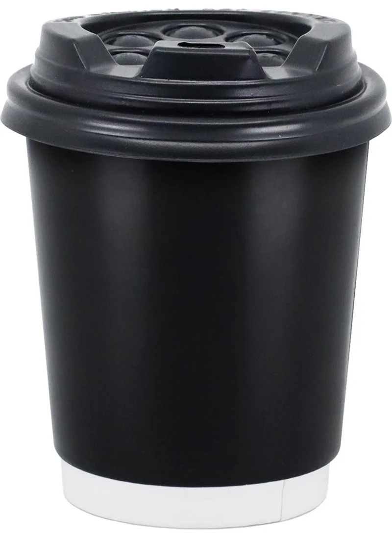 Ambalaj Pazarı Double Wall Black Cardboard Cup 14 Oz - 25 Pieces