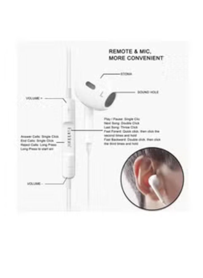 ET-E-60 In-Ear Earphones with Microphone – 3.5mm Wired Headphones for iOS, Android, and Laptops - Image 2