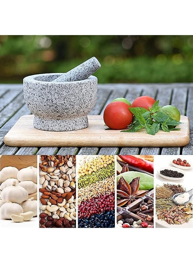 Arabest Natural Stone Mortar And Pestle Set, Molcajete Mexicano, Stone Mortar And Pestle, Guacamole Bowl, Spice Grinder Hand, Spice, Herb And Avocado Masher For Guacamole, Salsa And Pesto Crush - Image 5