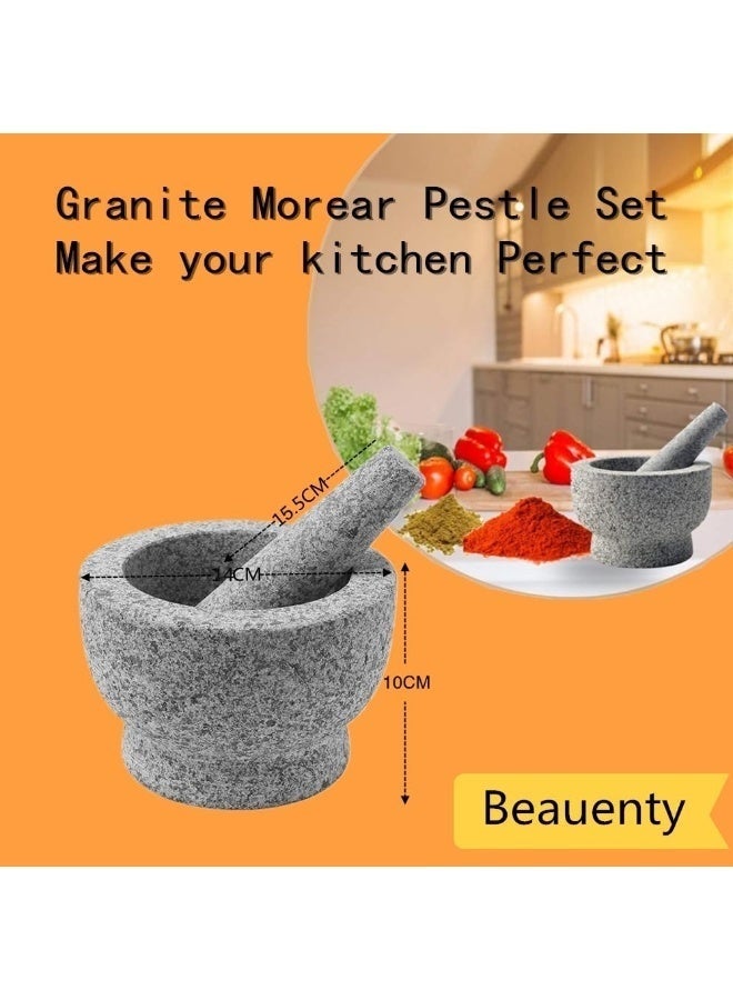 Arabest Natural Stone Mortar And Pestle Set, Molcajete Mexicano, Stone Mortar And Pestle, Guacamole Bowl, Spice Grinder Hand, Spice, Herb And Avocado Masher For Guacamole, Salsa And Pesto Crush - Image 3