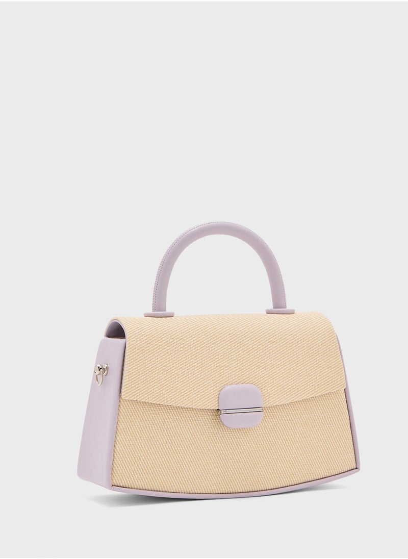 ELLA Contrast Color Satchel Bag  - Image 4