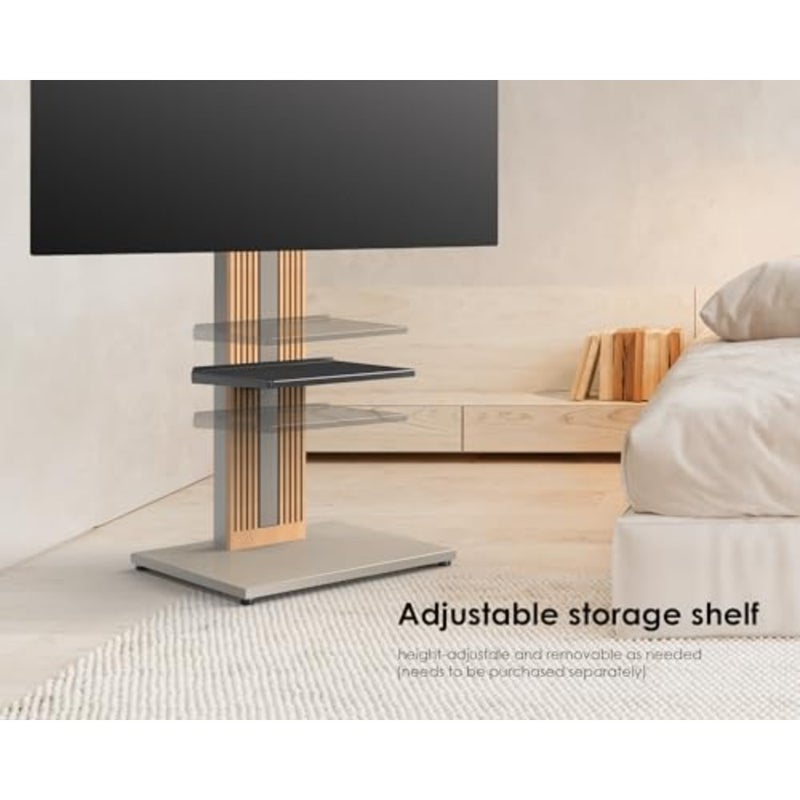 Design Floor TV Stand for 32-65 Inch TV Modern TV Stand with Concealed Storage Cable Management Camel Color ZEN Series - Image 3