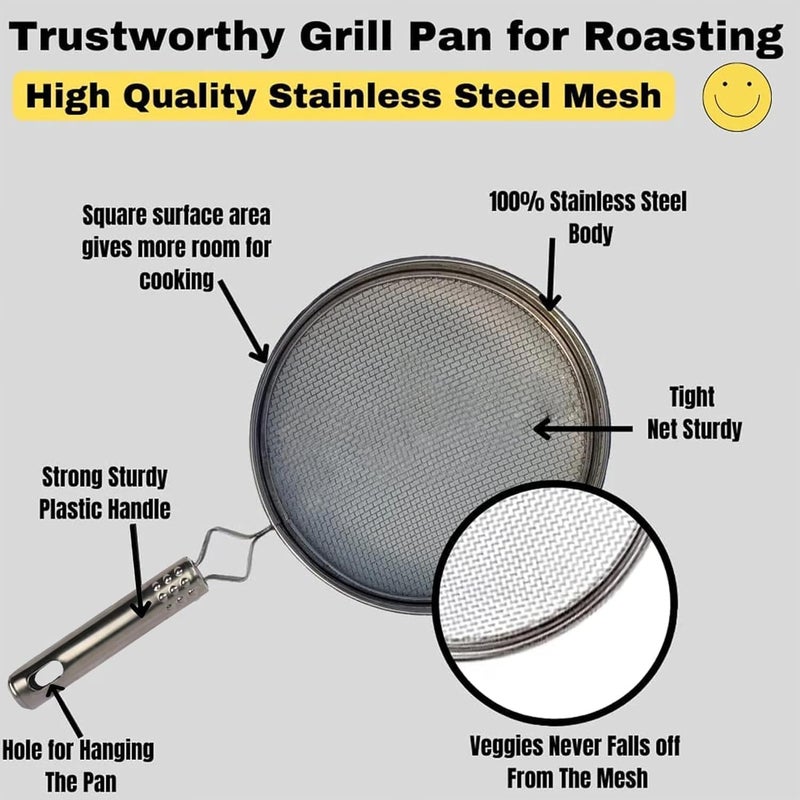 Magrido Phulka Grill Pan NonStick Roti Papad Maker Stainless Steel Grill Tawa for Gas Stove Home Essential Cooking Pan for Fluffy Phulkas Vegetable Grilling Frying Durable Kitchen Tool - Image 4