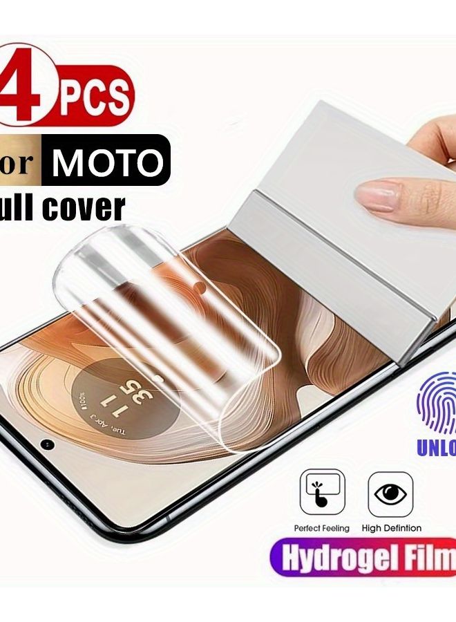 4pcs Soft Hydrogel Film Screen Protector For Motorola Edge 50 Fusion Full Coverage HD Transparent - Image 2