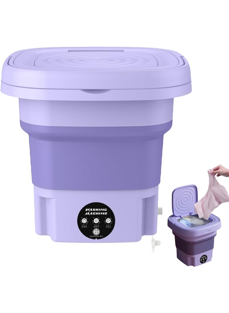 غسالة ملابس صغيرة محمولة قابلة للطي متعددة الألوان – غسالة كهربائية ميني للملابس الداخلية والجوارب والملابس الخفيفة – غسالة سفر عملية موفرة للمساحة للاستخدام المنزلي والرحلات - Image 1