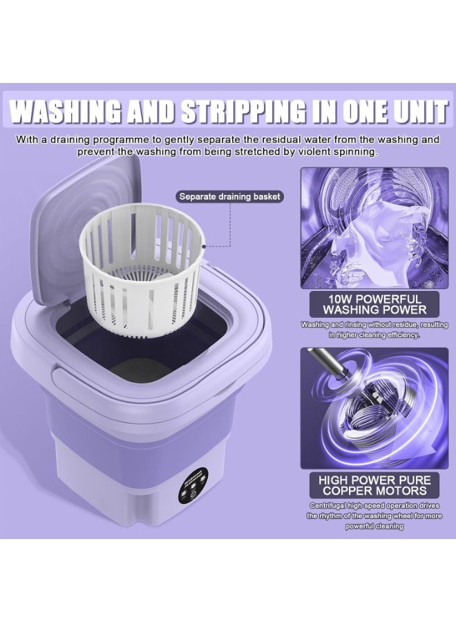 غسالة ملابس صغيرة محمولة قابلة للطي متعددة الألوان – غسالة كهربائية ميني للملابس الداخلية والجوارب والملابس الخفيفة – غسالة سفر عملية موفرة للمساحة للاستخدام المنزلي والرحلات - Image 5