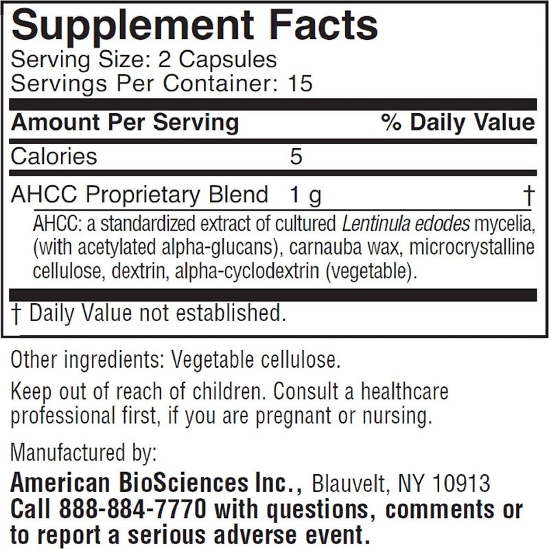 American BioSciences Immpower Ahcc 500mg Capsules - 30 - Image 2